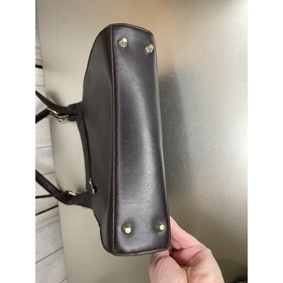 Vintage Guess Brown Faux Leather Shoulder Bag Tote Minimalist G Logo Purse Y2K - Picture 3 of 8